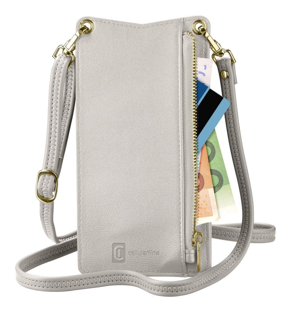 FIXED Puzdro na krk Mini Bag pre mobilné telefóny MINIBAGW, biely